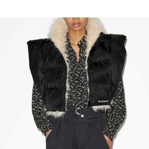 Isabel Marant Etoile puffer faux shearling crop vest reversible NWOT